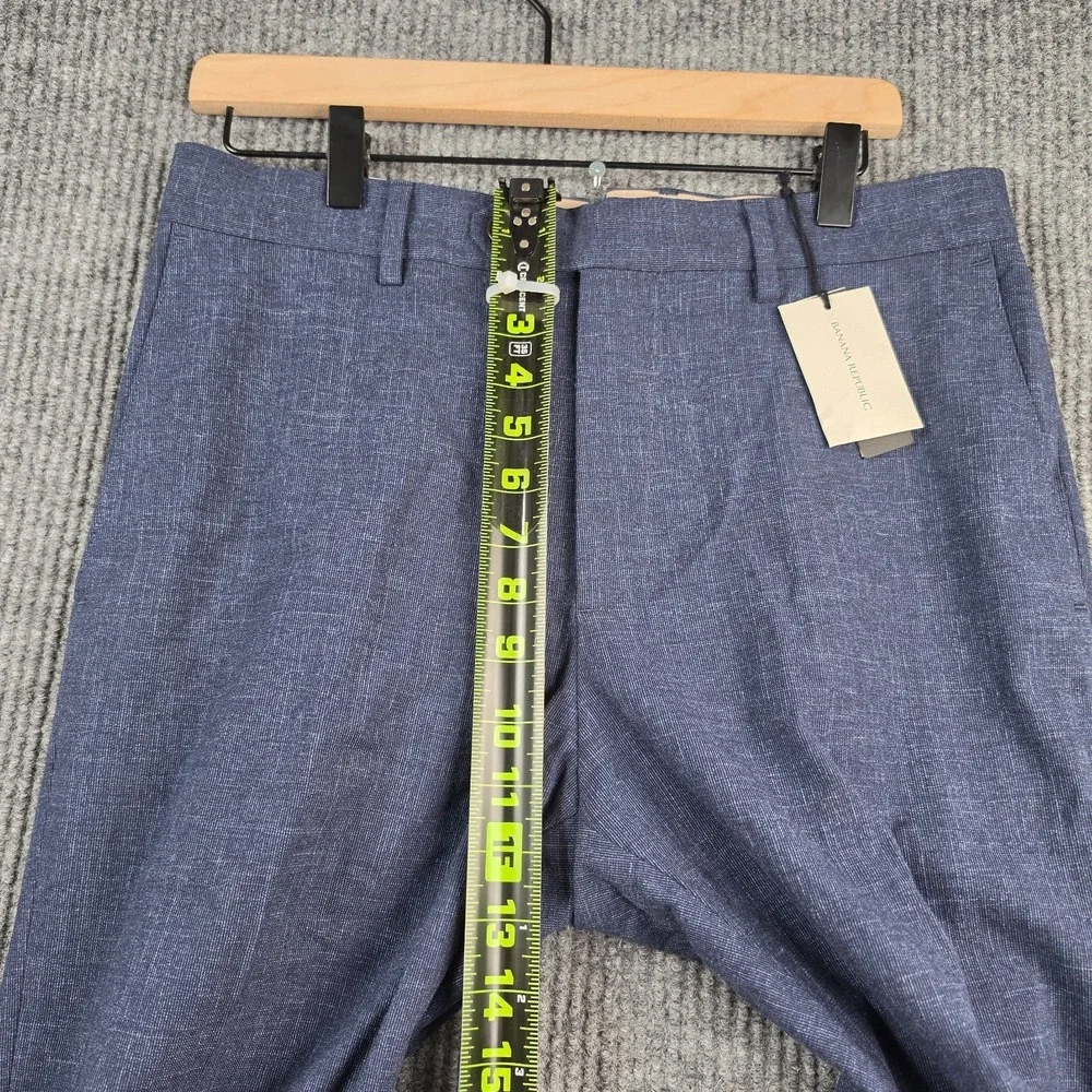 Banana Republic Tailored Slim Pants Mens 30x32 Heather Navy NWT Business Prep